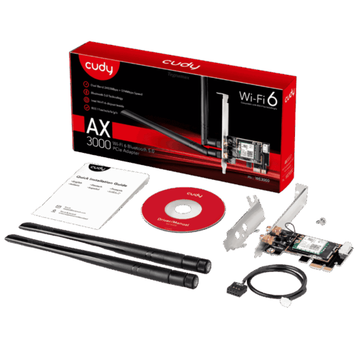 Tarjeta De Red PCI Express Cudy AX3000 Wi-Fi 6 Bluetooth 5.2