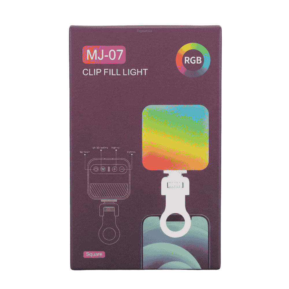 Aro de luz celular recargable portatil tipo clip encendido iluminando