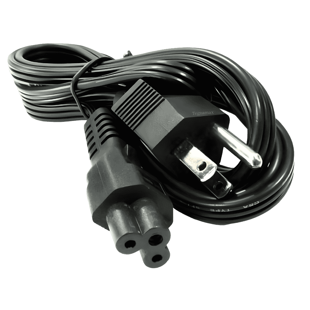 Cable de poder tipo trebol para cargadores de computadora portatil color negro