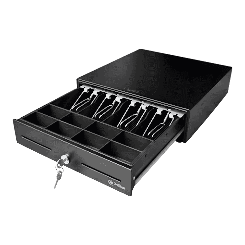 Gaveta de dinero caja registradora 3nstar cd250 color negro cerrada