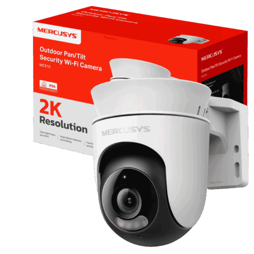 Cámara De Seguridad Exterior Mercusys MC510 3K IP65 Soporta 512GB