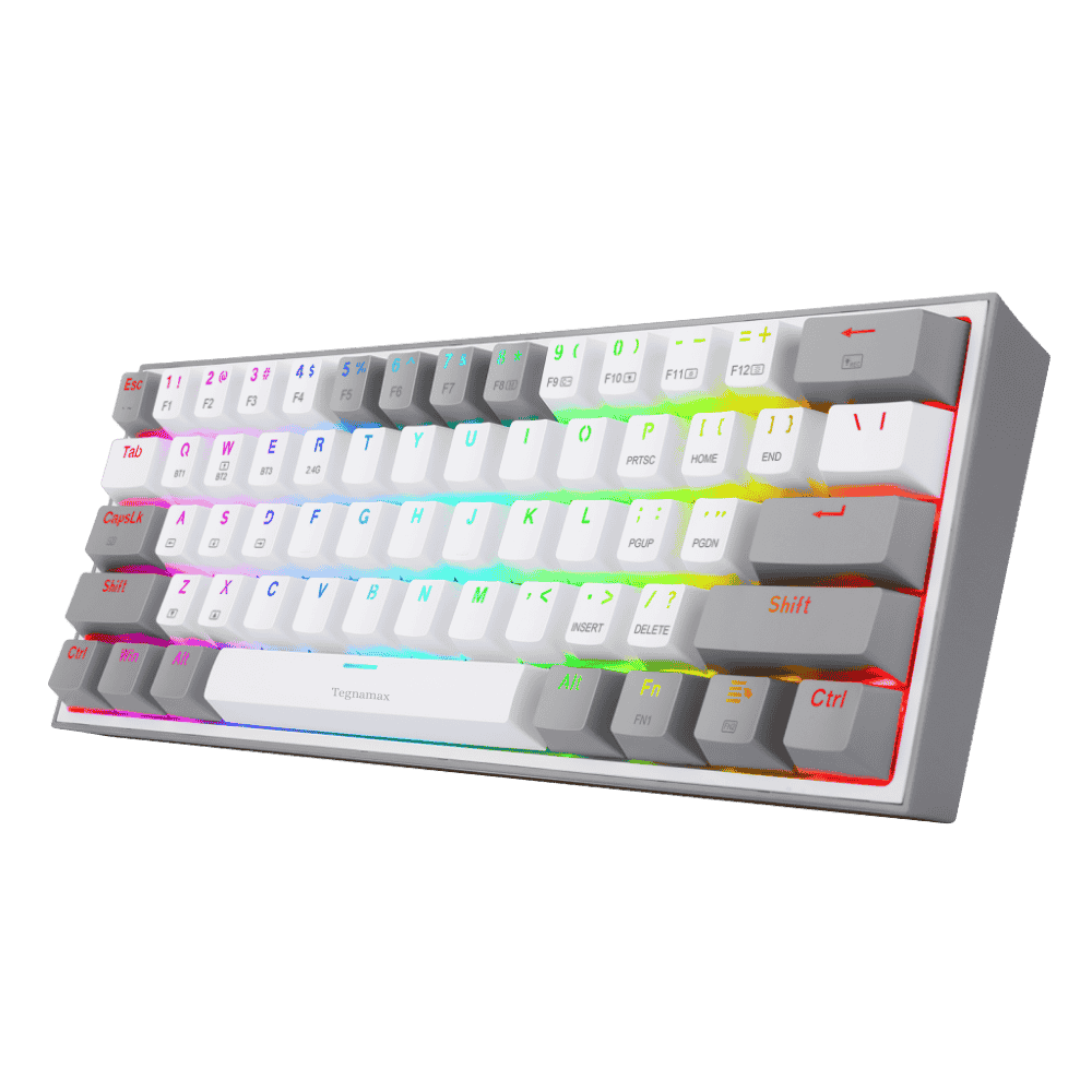Teclado mecanico gamer redragon fizz pro formato 60 porciento con teclas de colores combinados