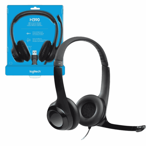 Audífonos Con Micrófono Logitech H390 Diadema USB Para Teletrabajo