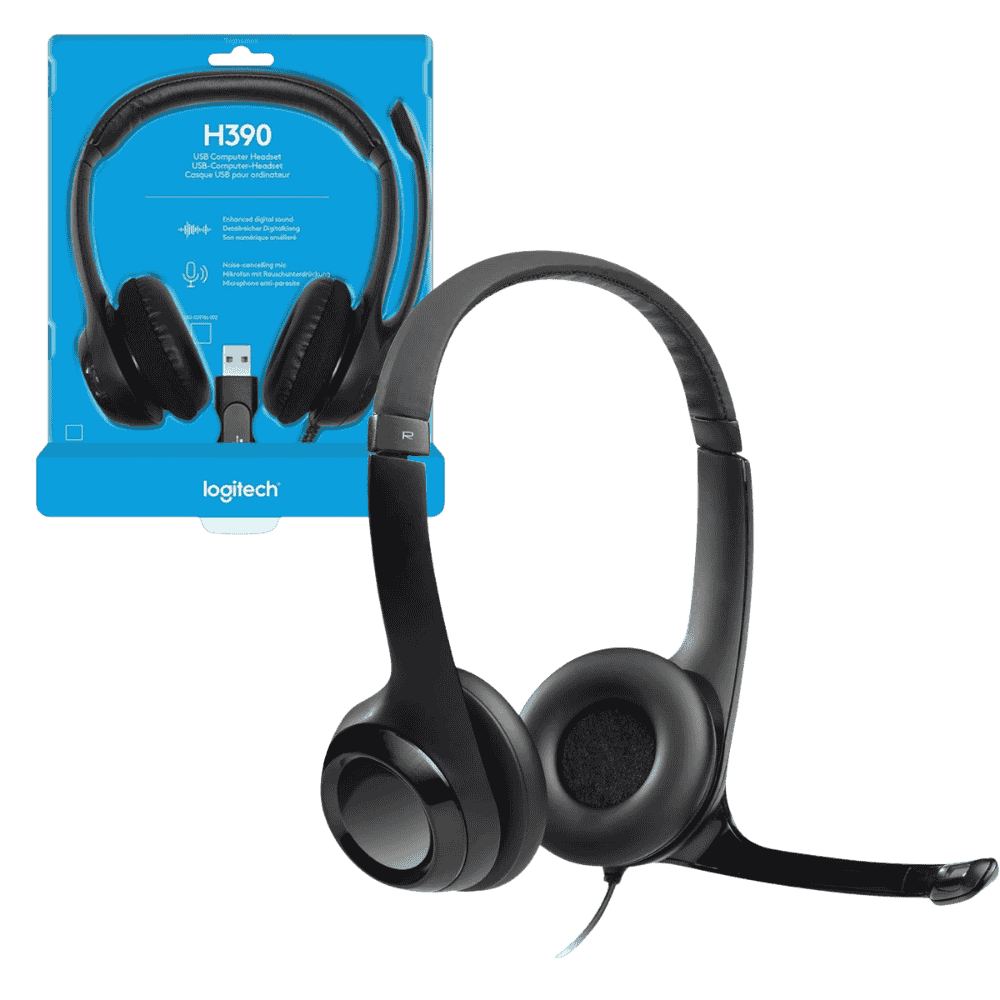Audífonos Con Micrófono Logitech H390 Diadema USB Para Teletrabajo