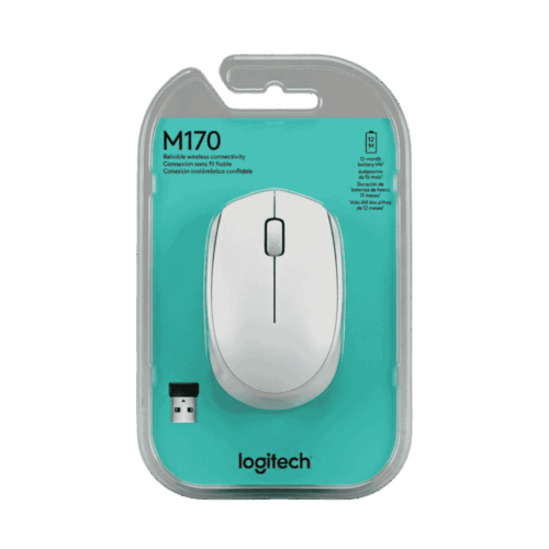 Mouse Inalámbrico Logitech M170 Ambidextro Color Blanco Receptor USB