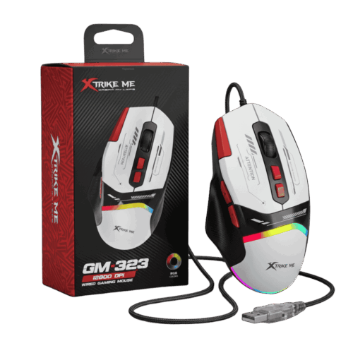Mouse Ratón Gamer Óptico Xtrike Me GM-323 12800 DPI RGB 8 Botones