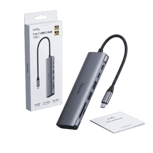 Adaptador Cudy UH407 Tipo C Hub 7 En 1 USB HDMI Lector Tarjetas