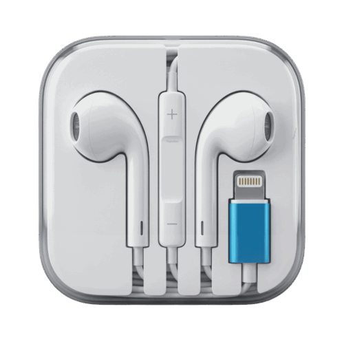 Audífonos Alámbricos Conector Lightning Directo Blanco Para Celular
