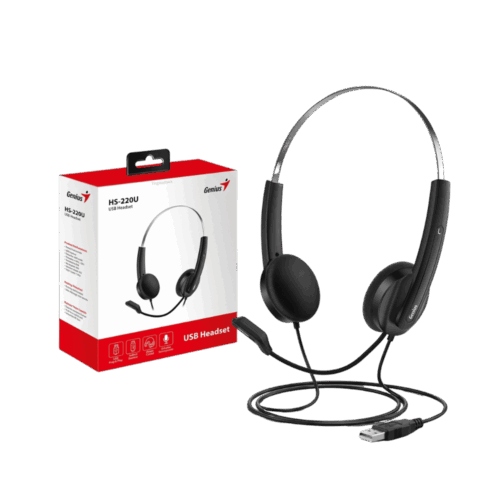 Audífono USB Genius HS-220U Diadema Con Micrófono Para PC Laptop