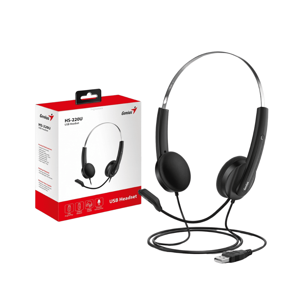 Audífono USB Genius HS-220U Diadema Con Micrófono Para PC Laptop