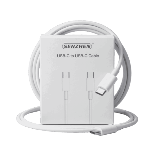 Cable De Datos Y Carga USB Tipo C A Tipo C Blanco Flexible