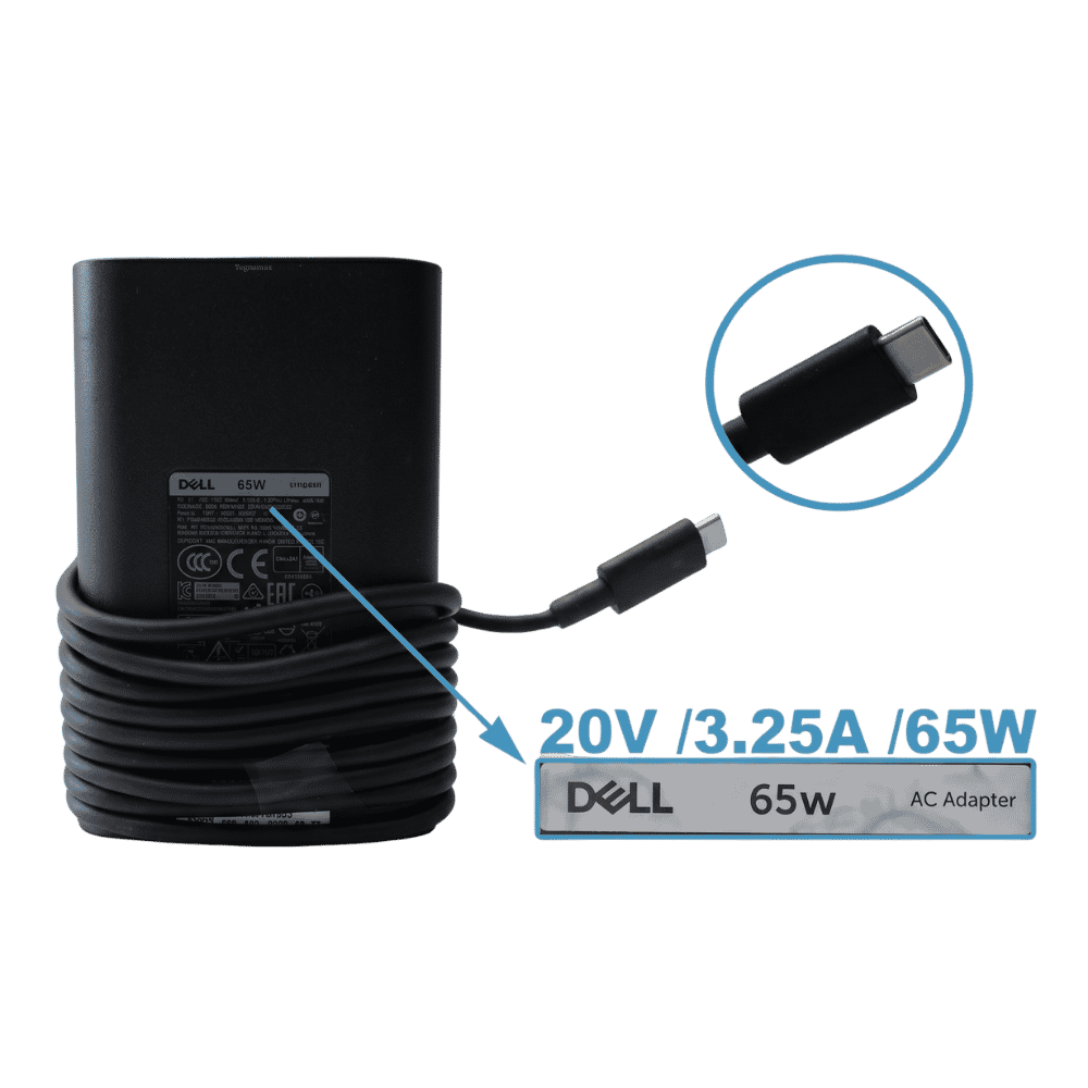 Cargador Para Laptop Dell Tipo C 20V 3.25A 65W Original Adaptador