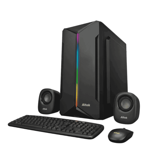 Case Combo Altek 4300 Gabinete Teclado Mouse Parlante Fuente PC