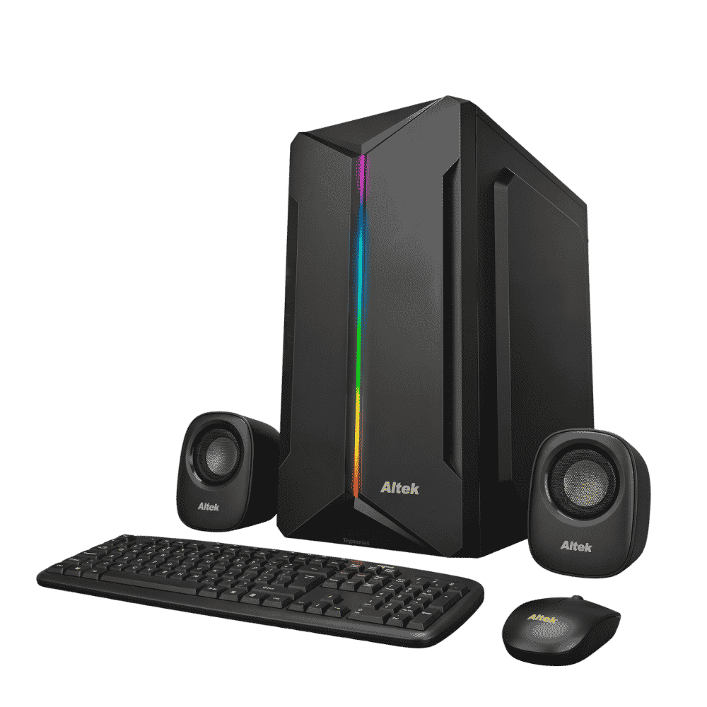 Case Combo Altek 4300 Gabinete Teclado Mouse Parlante Fuente PC