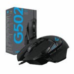 Mouse logitech g502 usb competitivo con sensor de dieciseis mil dpi y cable trenzado