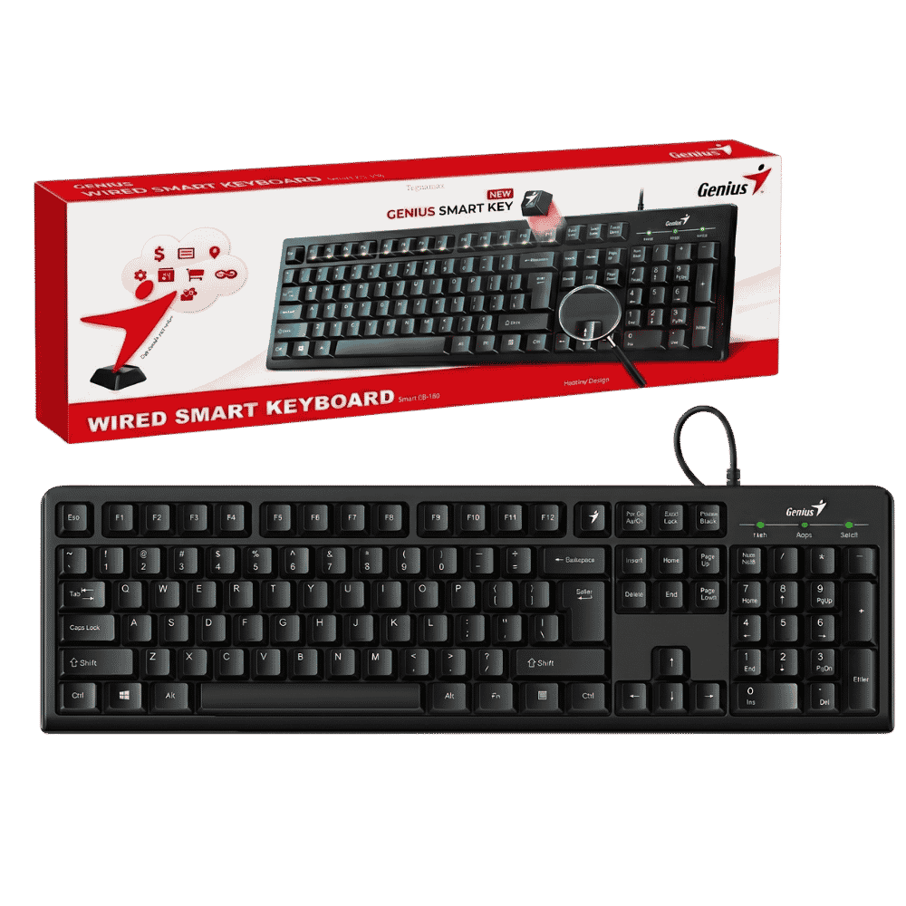 Teclado Genius Smart KB-100 Negro USB Clásico Teclas Personalizables