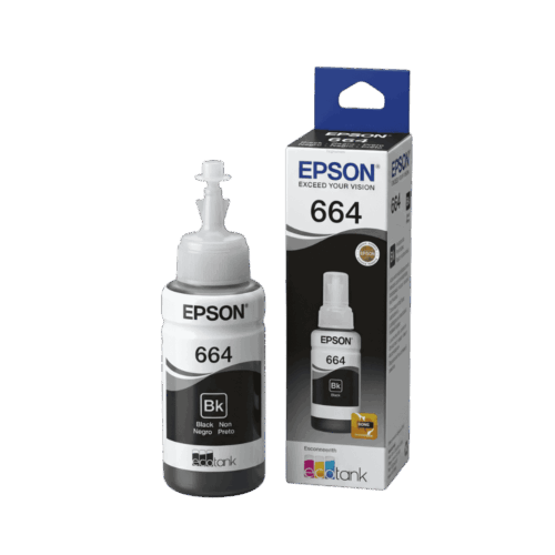 Botella De Tinta Epson T664 Negra Compatible EcoTank L210 L355 L555