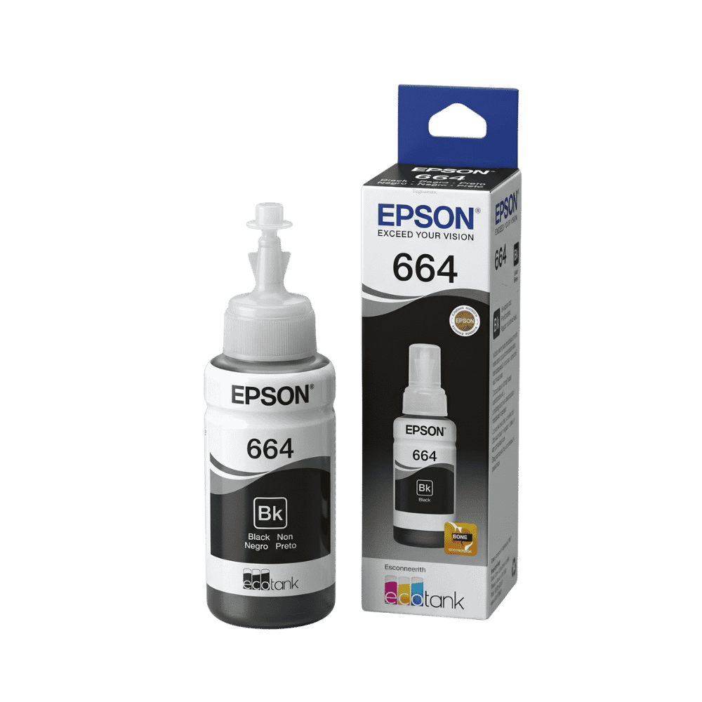 Botella De Tinta Epson T664 Negra Compatible EcoTank L210 L355 L555