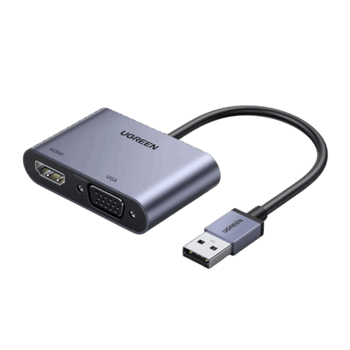 Adaptador USB 3.0 a HDMI y VGA UGREEN CM449 de 1080p (Carcasa de Aluminio)