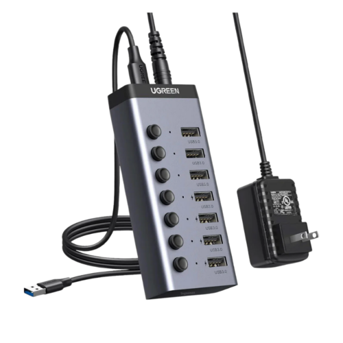 Hub USB C UGREEN CM481 de 7 Puertos USB 3.0 con Switches Individuales