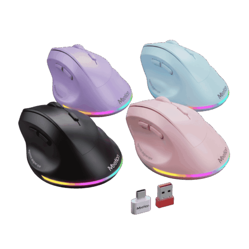 Mouse Ergonómico Recargable Meetion BTM010R Bluetooth Dual
