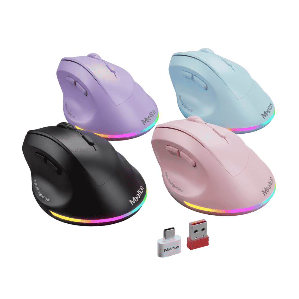 Mouse Ergonómico Recargable Meetion BTM010R Bluetooth Dual