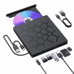 Unidad dvd externa usb multifuncion con lector de tarjetas sd y puertos hub