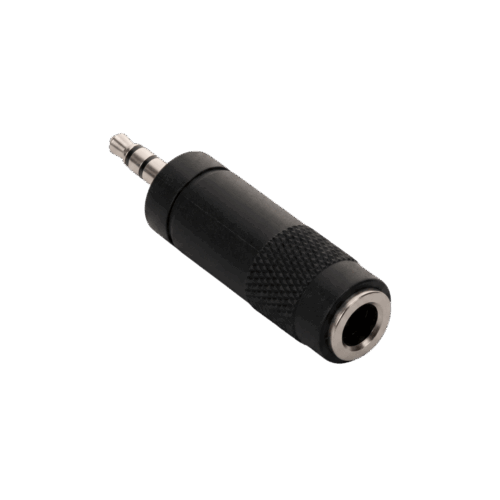 Adaptador de Audio Jack 6.5 mm Macho a 3.5 mm Hembra Negro