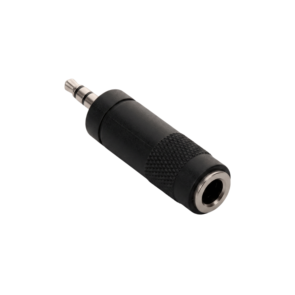 Adaptador de Audio Jack 6.5 mm Macho a 3.5 mm Hembra Negro