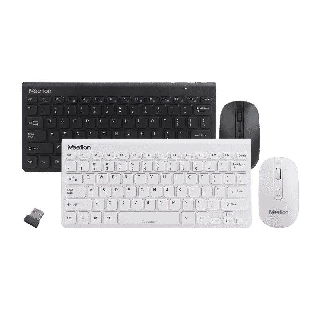 Combo Meetion MINI4000 Teclado y Mouse Inalámbrico Blanco o Negro en vista principal