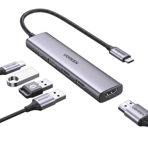 Hub Ugreen CM478 15495 USB-C 5 en 1 con HDMI y 3 USB