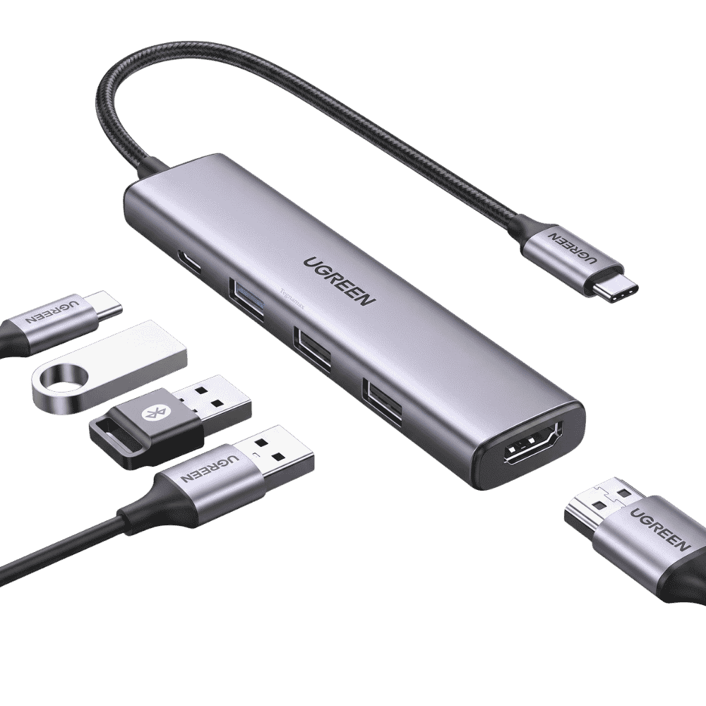 Hub Ugreen CM478 15495 USB-C 5 en 1 con HDMI y 3 USB en vista principal