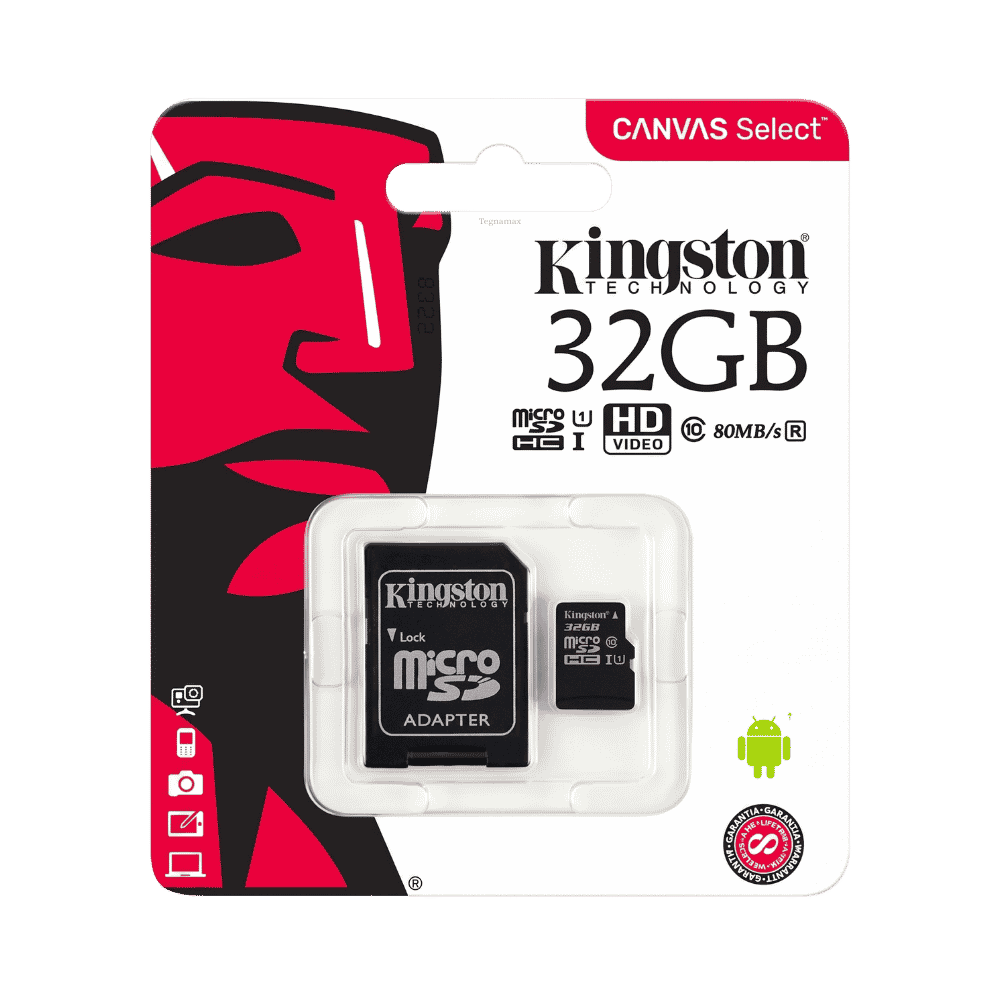 Tarjeta de memoria Micro SD Kingston 32GB de alta velocidad y adaptador para tu tienda online Tegnamax