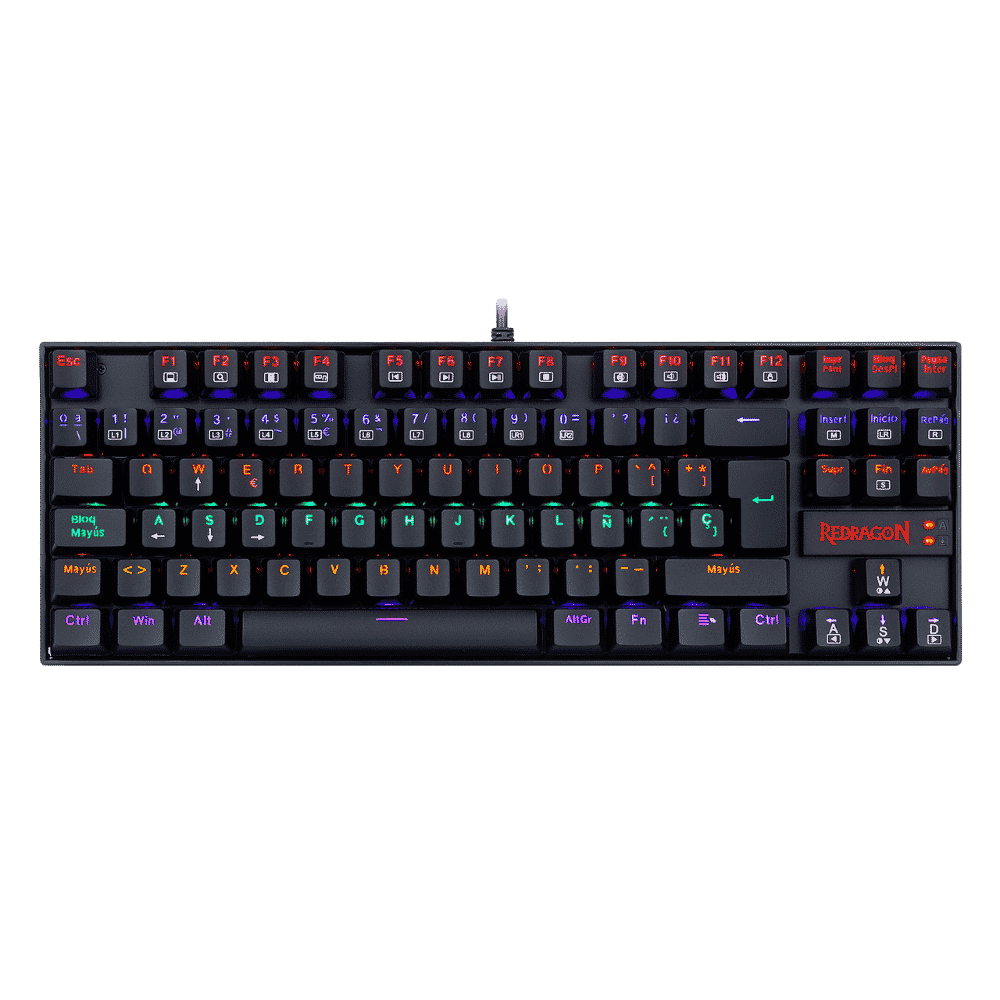 Teclado mecánico Redragon Kumara K552-RGB — Switch Rojo, retroiluminado RGB