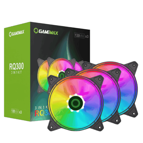 Kit de 3 Ventiladores GameMax RQ300 ARGB 120 mm con Control
