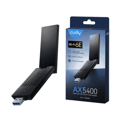 Adaptador USB Cudy WU5400 AX5400 WiFi 6E Triple Banda con Antenas