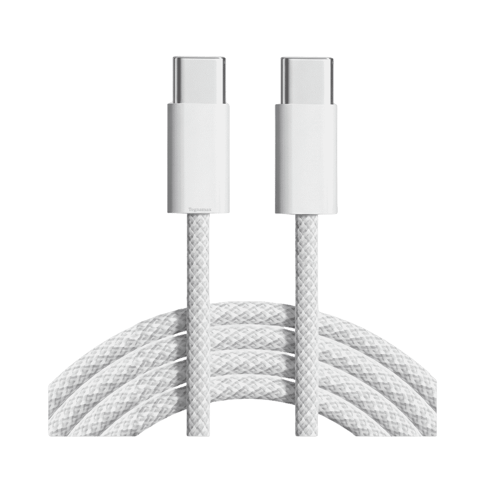 Cable USB-C a USB-C Blanco Trenzado