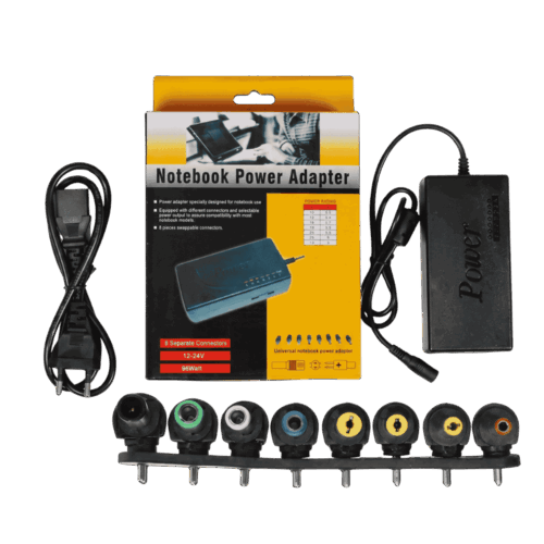 Cargador Universal para Laptop 96W Ajustable 12-24V con 8 Puntas