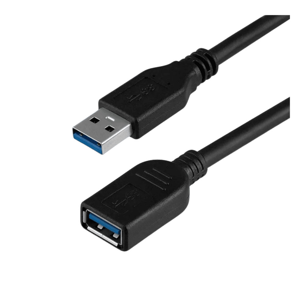 Extensión USB 3.0 negra de 3 m con conectores Tipo A macho y hembra