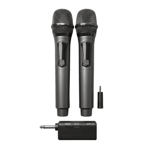 Kit de 2 Micrófonos Inalámbricos Recargables con Receptor de 6.35 mm