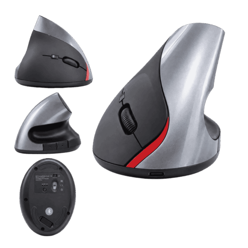 Mouse Vertical Inalámbrico Bluetooth Recargable USB-C para 3 Dispositivos