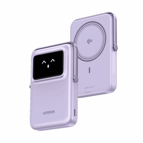 Power Bank UGREEN Uno PB764 45337 Magnética 10000 mAh Qi2 15W y USB-C 20W Lila