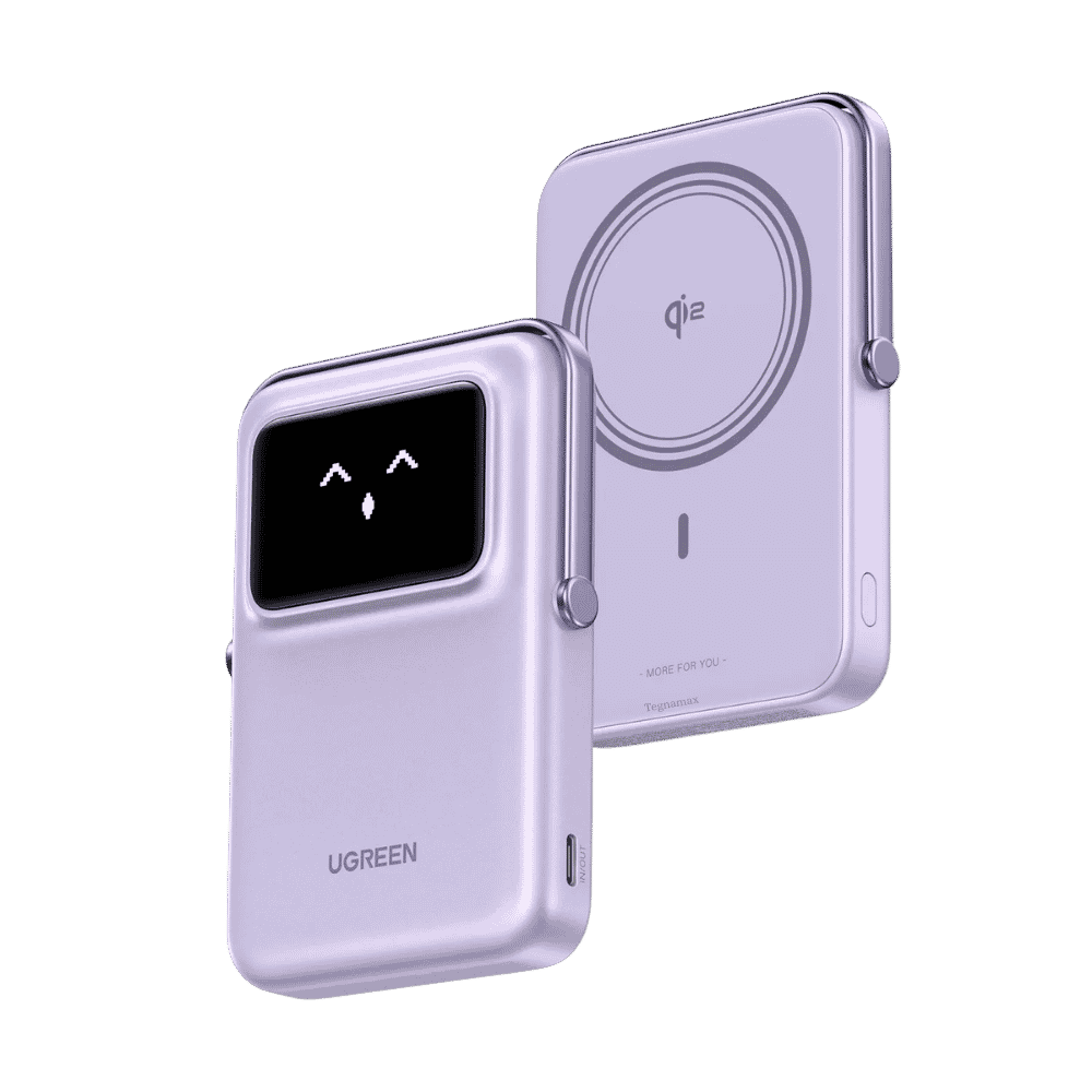 Power Bank UGREEN Uno PB764 45337 Magnética 10000 mAh Qi2 15W y USB-C 20W Lila