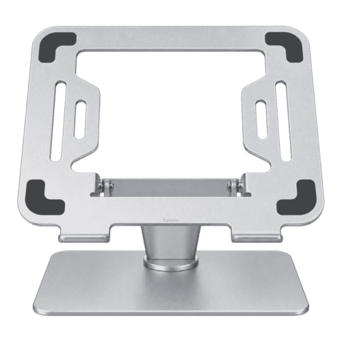 Soporte para Laptop S951 Metálico Plegable con Base Giratoria 360° Color Plomo