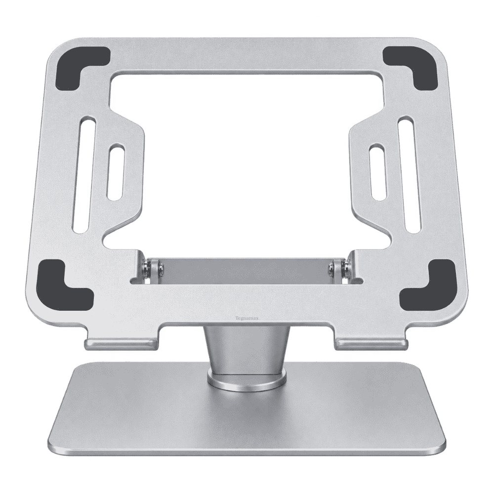 Soporte para Laptop S951 Metálico Plegable con Base Giratoria 360° Color Plomo