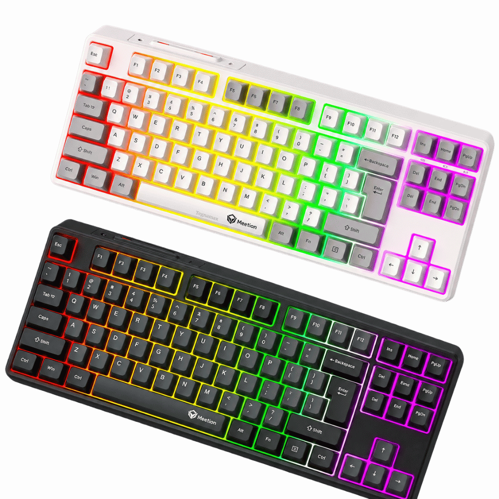 Teclado Gamer Mecánico Meetion MT-MK14 Inalámbrico RGB Switch Rojo