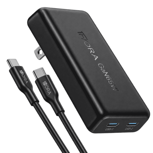 Cargador 1HORA GAR323 65W Plano con 2 USB-C