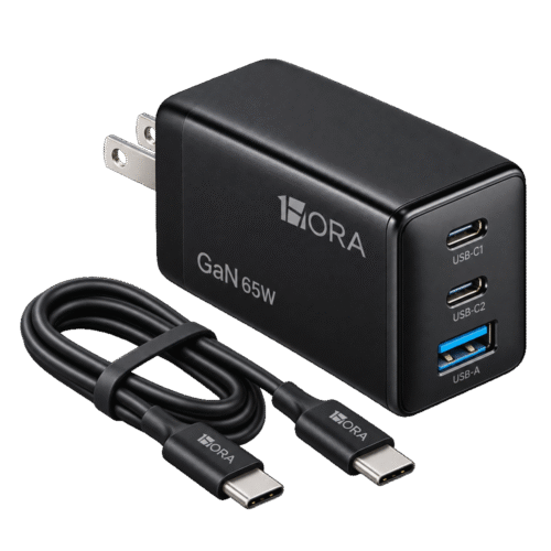 Cargador 1HORA GAR322 65W 2 USB-C y 1 USB