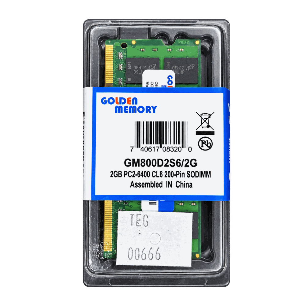 Memoria RAM Golden DDR2 de 2 GB para Laptop