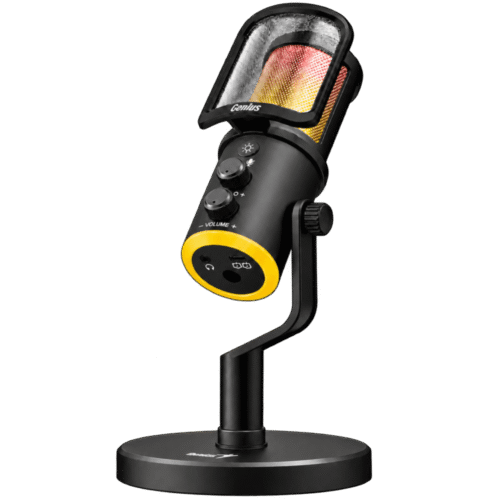 Micrófono Genius MIC-S400U USB para streaming con luz RGB y monitoreo